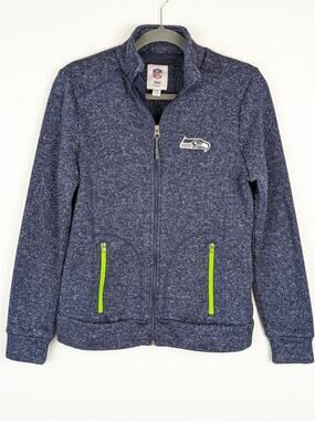 NFL Seahawks Jacket G-III Heathered Knit Full Zip Football Sports Blue Size M